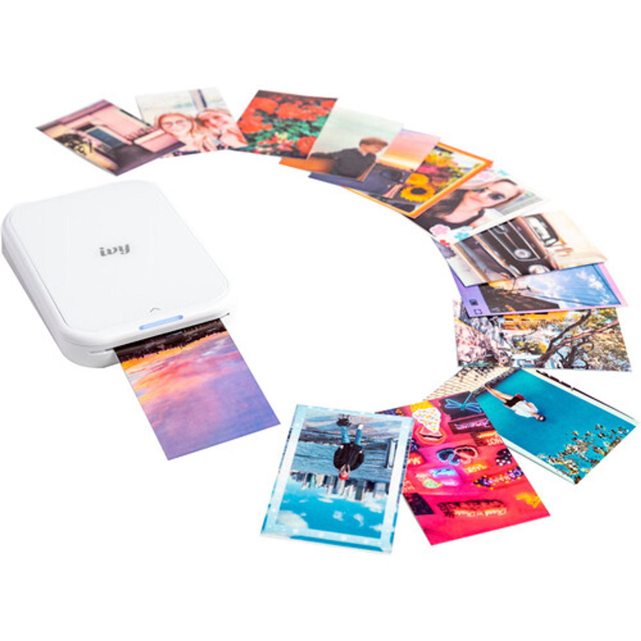 Canon Ivy 2 Mini Photo Printer with an array of photos