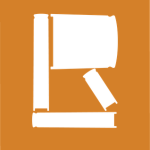 a rust orange background with white outlines of books arranged in the LibraryReads logo