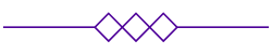 purple decorative line with 3 diamonds in the middle