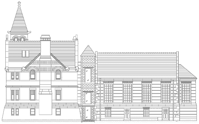 pencil sketch of library profile