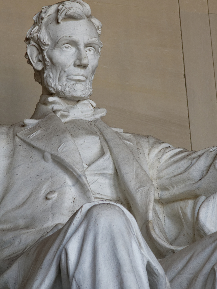 close-up of Lincoln Memorial