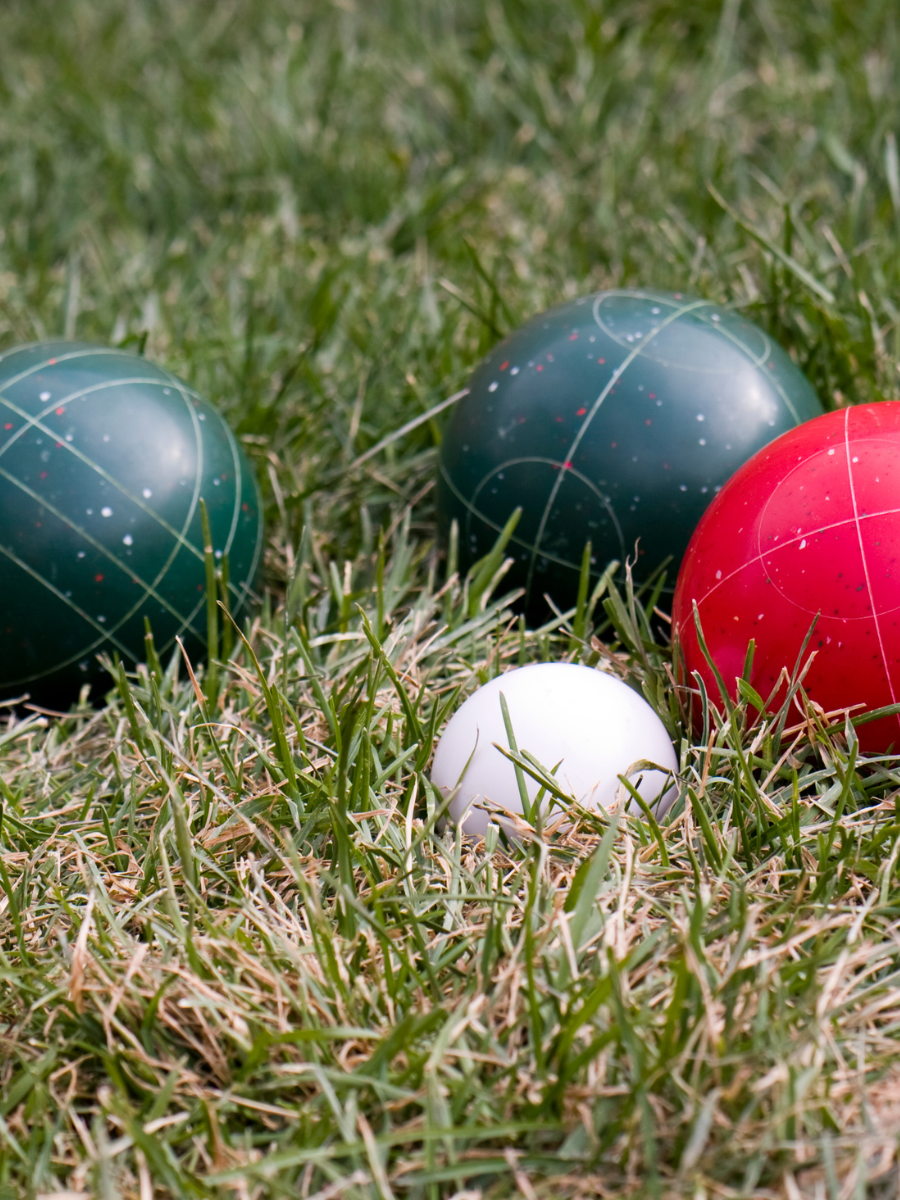Bocce balls on grass