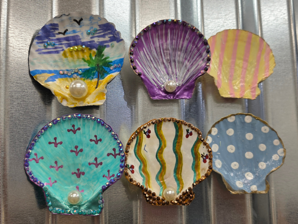 Beautiful hand painted shells