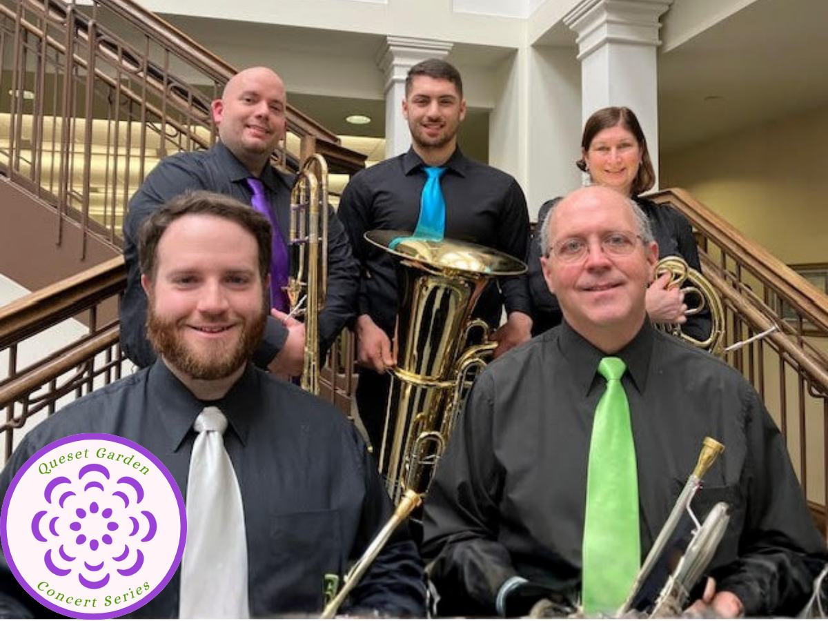 Bailey Street Brass quintet holding their instruments