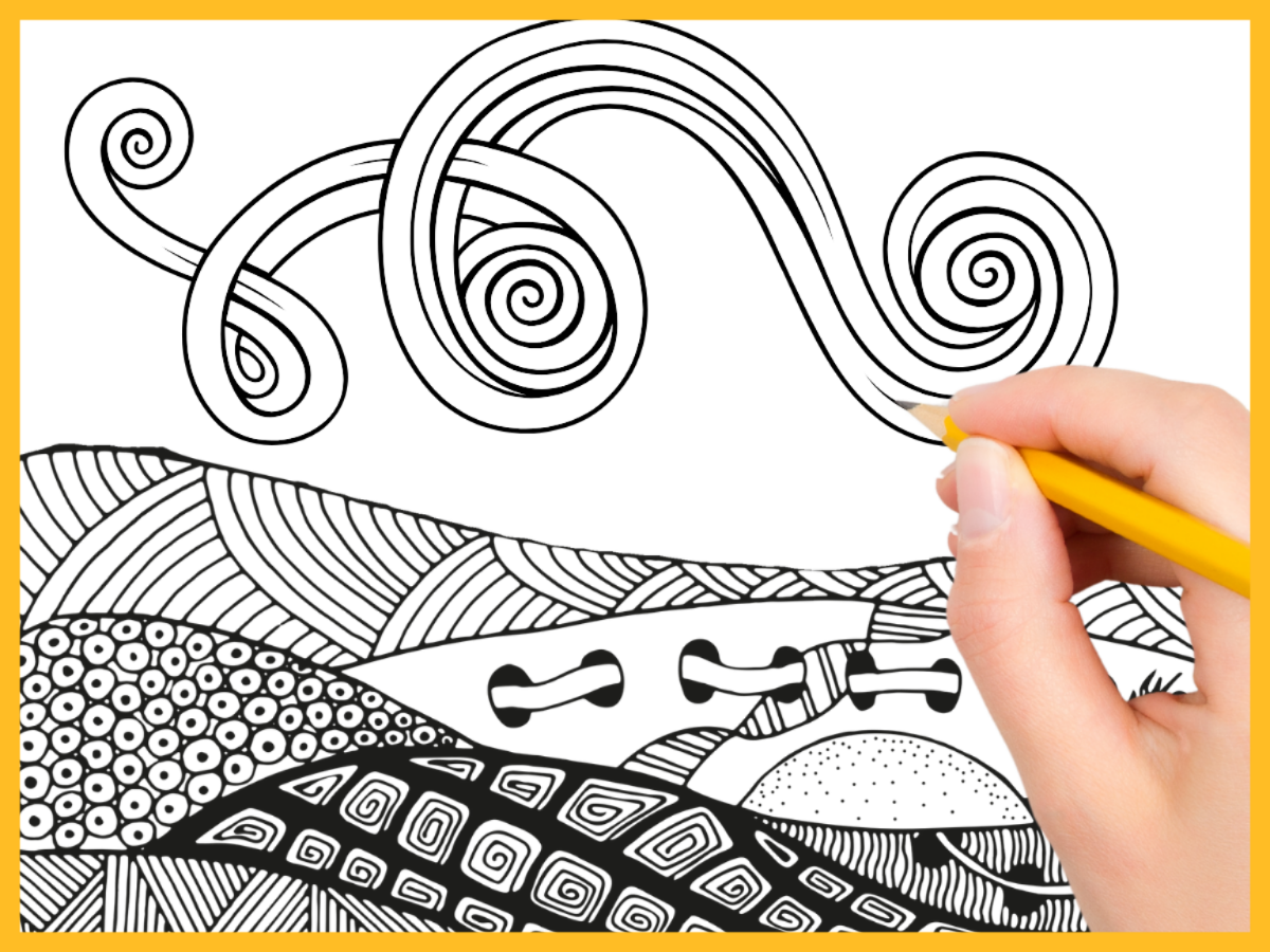 A person lost in thought doodling.