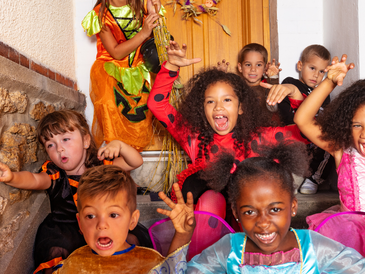 Kids celebrating Halloween