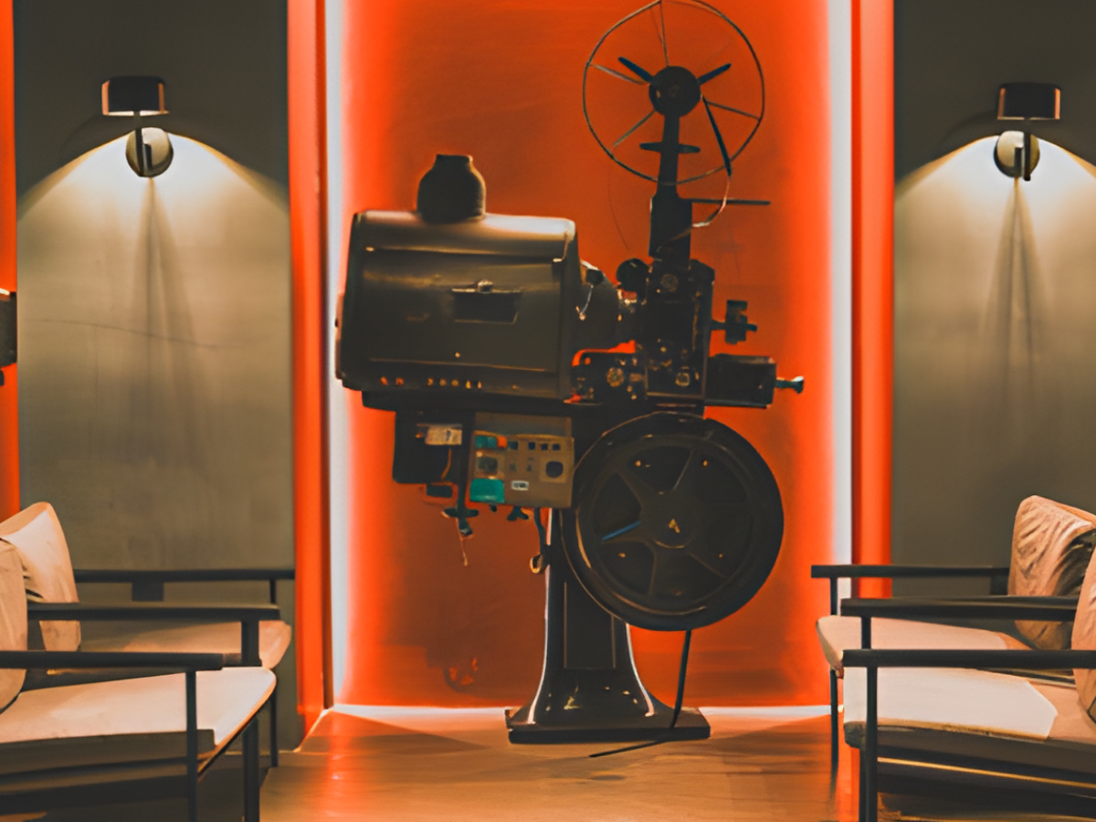 A vintage film projector