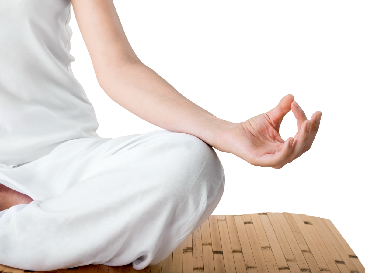 A woman meditating