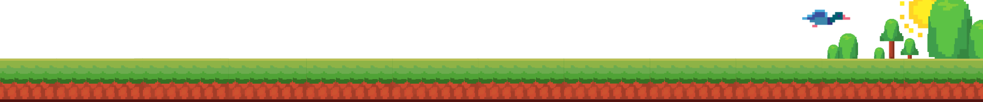 8-bit field with trees and bird